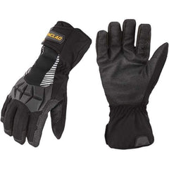 ironCLAD - Size L (9) Synthetic Leather Work Gloves - For Cold Weather, Uncoated, Gauntlet Cuff, Full Fingered, Black, Paired - Eagle Tool & Supply