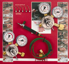 Miller/Smith - 9 Piece, Tip Number 3-7, Kits with Regulator Fittings for Propane, LP or Larger Industrial Acetylene Cylinders over 40 Cubic Ft. - Eagle Tool & Supply