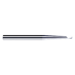 1/32″ Dia. × 3/16″ Shank × 0.025″ DOC × 2″ OAL, Carbide TiB2, 2 Flute, Ballnose End Mill - Exact Industrial Supply
