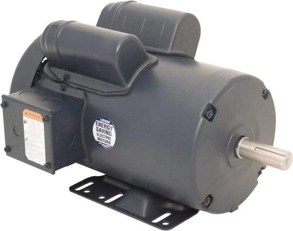 Leeson - 3 Max hp, 3,600 Max RPM, Capacitor Start Electric AC DC Motor - 230 V Input, Single Phase, 145T Frame, Rigid Base Mount, TEFC Enclosure - Eagle Tool & Supply