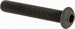 Value Collection - 1/4-28 UNF Hex Socket Drive, Button Screw - Alloy Steel, Black Oxide Finish, Fully Threaded, 1-1/2" Length Under Head - Eagle Tool & Supply