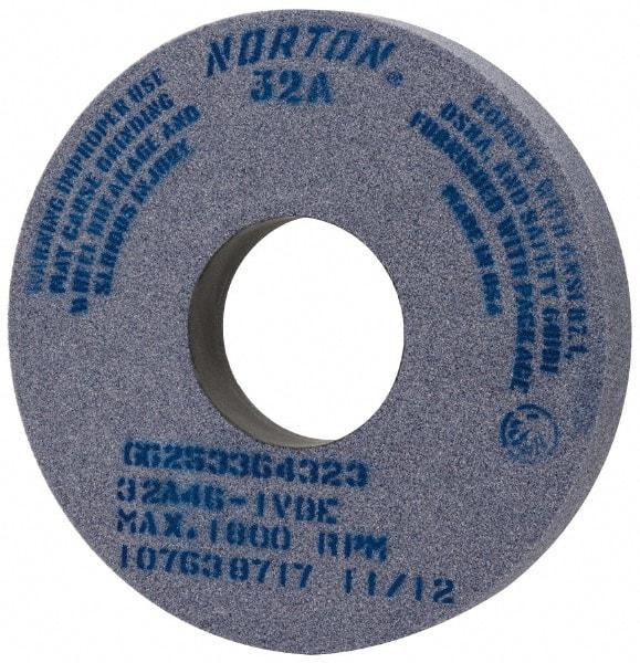 Norton - 14" Diam x 5" Hole x 2" Thick, I Hardness, 46 Grit Surface Grinding Wheel - Aluminum Oxide, Type 1, Coarse Grade, 1,800 Max RPM, Vitrified Bond, No Recess - Eagle Tool & Supply