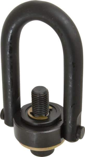 Jergens - 10,000 Lb Load Capacity Safety Engineered Center Pull Hoist Ring - 230 Ft/Lb Torque, 1-8 Thread, Alloy Steel - Eagle Tool & Supply
