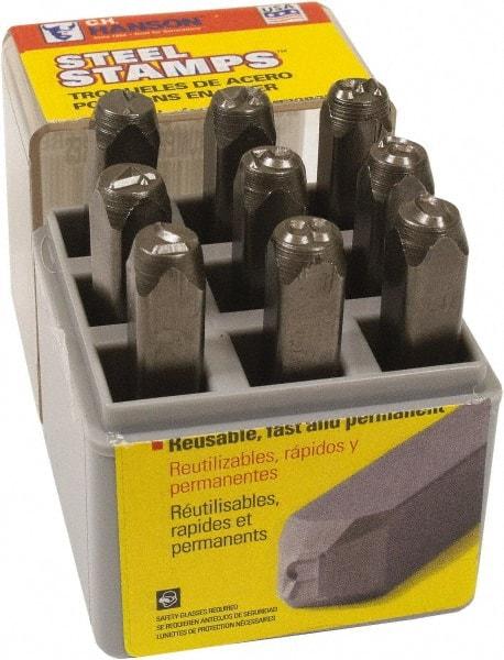 C.H. Hanson - 9 Piece, 5/32" Character Steel Stamp Set - Figures, Heavy Duty - Eagle Tool & Supply