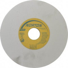 Norton - 7" Diam x 1-1/4" Hole x 1/2" Thick, J Hardness, 100 Grit Surface Grinding Wheel - Aluminum Oxide, Type 1, Fine Grade, 3,600 Max RPM, Vitrified Bond, No Recess - Eagle Tool & Supply