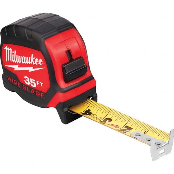 Milwaukee Tool - 35' x 1-5/16" Yellow/Black Blade Tape Measure - Eagle Tool & Supply