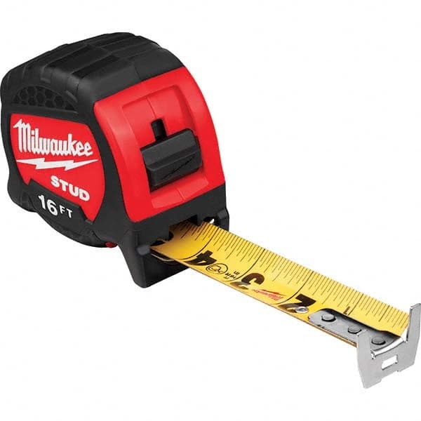 Milwaukee Tool - 16' x 1-5/16" Yellow/Black Blade Tape Measure - Eagle Tool & Supply