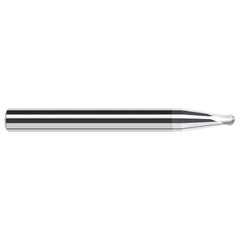 Harvey Tool - Ball End Mills; Mill Diameter (Inch): 5/64 ; Mill Diameter (Decimal Inch): 0.0780 ; Number of Flutes: 2 ; Length of Cut (Inch): 1/16 ; Length of Cut (Decimal Inch): 0.0620 ; Material: Solid Carbide - Exact Industrial Supply