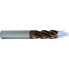 Guhring - 1/4", 4 Flute, Single End, Solid Carbide, Corner Chamfer End Mill - 2-1/2" OAL, 1/2 LOC, Right Hand Cut - Eagle Tool & Supply