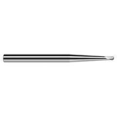 ‎1/32″ Dia. × 3/16″ Shank × 0.025″ DOC × 2-1/2″ OAL, Carbide Uncoated, 2 Flute, Ballnose End Mill