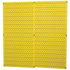Wall Control - 32" Wide x 32" High Peg Board Storage Board - 2 Panels, Metal, Yellow - Eagle Tool & Supply