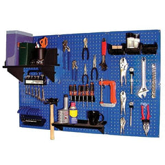 Wall Control - 48" Wide x 32" High Peg Board Kit - 3 Panels, Metal, Blue/Black - Eagle Tool & Supply