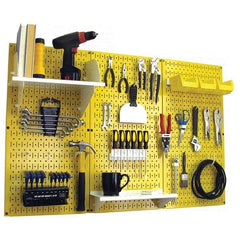 Wall Control - 48" Wide x 32" High Peg Board Kit - 3 Panels, Metal, Yellow/White - Eagle Tool & Supply