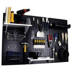 Wall Control - 48" Wide x 32" High Peg Board Kit - 3 Panels, Metal, Black/White - Eagle Tool & Supply