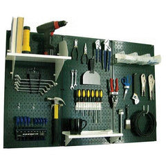 Wall Control - 48" Wide x 32" High Peg Board Kit - 3 Panels, Metal, Green/White - Eagle Tool & Supply
