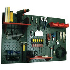 Wall Control - 48" Wide x 32" High Peg Board Kit - 3 Panels, Metal, Green/Red - Eagle Tool & Supply