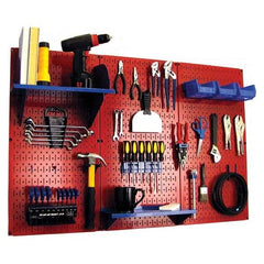 Wall Control - 48" Wide x 32" High Peg Board Kit - 3 Panels, Metal, Red/Blue - Eagle Tool & Supply