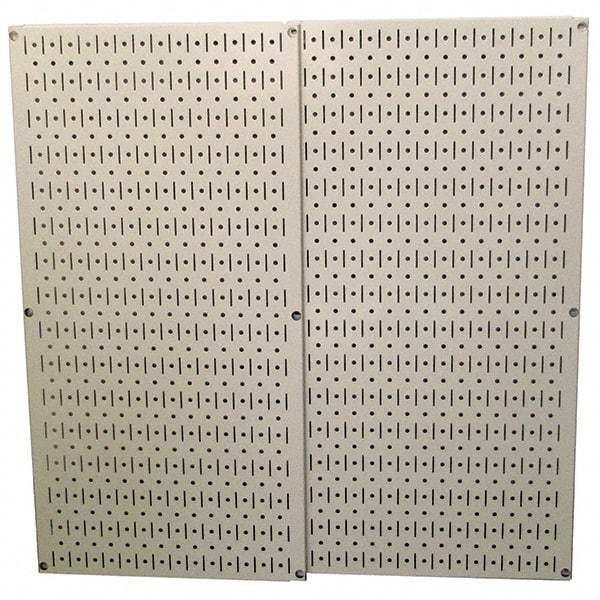 Wall Control - 32" Wide x 32" High Peg Board Storage Board - 2 Panels, Metal, Beige - Eagle Tool & Supply