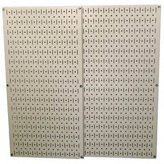 Wall Control - 32" Wide x 32" High Peg Board Storage Board - 2 Panels, Metal, Beige - Eagle Tool & Supply