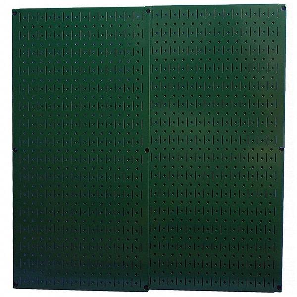 Wall Control - 32" Wide x 32" High Peg Board Storage Board - 2 Panels, Metal, Green - Eagle Tool & Supply