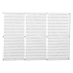Wall Control - 48" Wide x 32" High Peg Board Storage Board - 3 Panels, Metal, White - Eagle Tool & Supply