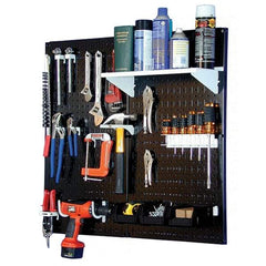 Wall Control - 32" Wide x 32" High Peg Board Kit - 2 Panels, Metal, Black/White - Eagle Tool & Supply