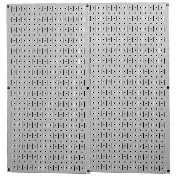 Wall Control - 32" Wide x 32" High Peg Board Storage Board - 2 Panels, Metal, Gray - Eagle Tool & Supply