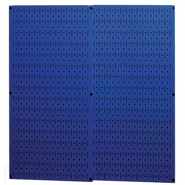 Wall Control - 32" Wide x 32" High Peg Board Storage Board - 2 Panels, Metal, Blue - Eagle Tool & Supply