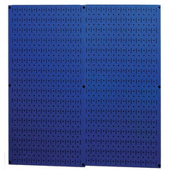Wall Control - 32" Wide x 32" High Peg Board Storage Board - 2 Panels, Metal, Blue - Eagle Tool & Supply