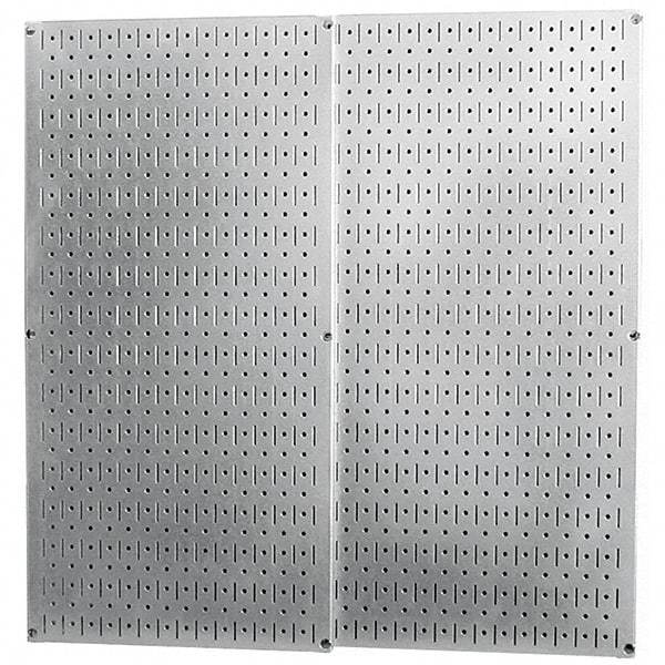 Wall Control - 32" Wide x 32" High Peg Board Storage Board - 2 Panels, Galvanized Steel, Metallic - Eagle Tool & Supply