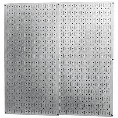 Wall Control - 32" Wide x 32" High Peg Board Storage Board - 2 Panels, Galvanized Steel, Metallic - Eagle Tool & Supply