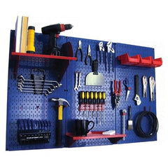 Wall Control - 48" Wide x 32" High Peg Board Kit - 3 Panels, Metal, Blue/Red - Eagle Tool & Supply