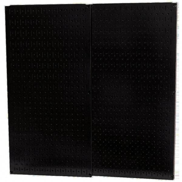 Wall Control - 32" Wide x 32" High Peg Board Storage Board - 2 Panels, Metal, Black - Eagle Tool & Supply