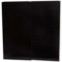 Wall Control - 32" Wide x 32" High Peg Board Storage Board - 2 Panels, Metal, Black - Eagle Tool & Supply