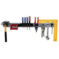 Wall Control - 32" Wide x 2-1/2" High Peg Board Kit - 2 Panels, Galvanized Steel, Galvanized/Black - Eagle Tool & Supply