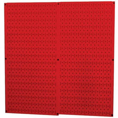 Wall Control - 32" Wide x 32" High Peg Board Storage Board - 2 Panels, Metal, Red - Eagle Tool & Supply