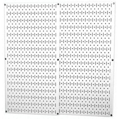 Wall Control - 32" Wide x 32" High Peg Board Storage Board - 2 Panels, Metal, White - Eagle Tool & Supply