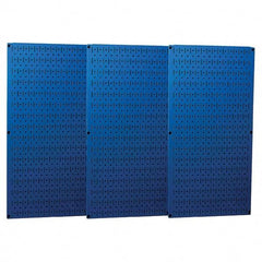 Wall Control - 48" Wide x 32" High Peg Board Storage Board - 3 Panels, Metal, Blue - Eagle Tool & Supply