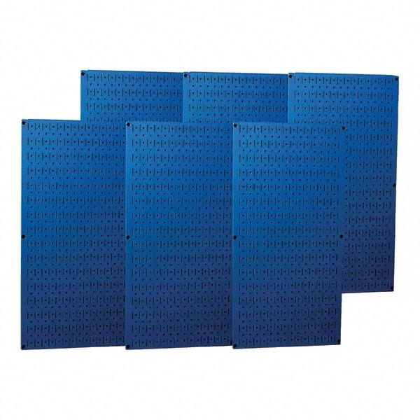 Wall Control - 96" Wide x 32" High Peg Board Storage Board - 6 Panels, Metal, Blue - Eagle Tool & Supply