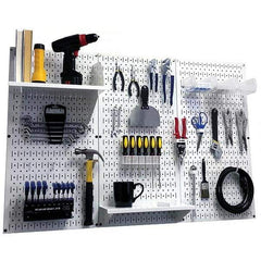 Wall Control - 48" Wide x 32" High Peg Board Kit - 3 Panels, Metal, White - Eagle Tool & Supply