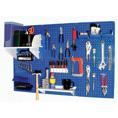 Wall Control - 48" Wide x 32" High Peg Board Kit - 3 Panels, Metal, Blue/White - Eagle Tool & Supply