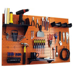 Wall Control - 48" Wide x 32" High Peg Board Kit - 3 Panels, Metal, Orange/Black - Eagle Tool & Supply