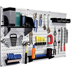 Wall Control - 48" Wide x 32" High Peg Board Kit - 3 Panels, Metal, White/Black - Eagle Tool & Supply