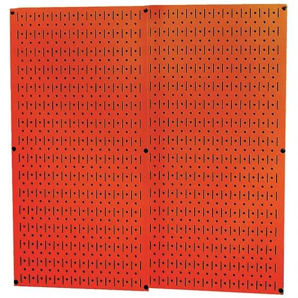 Wall Control - 32" Wide x 32" High Peg Board Storage Board - 2 Panels, Metal, Orange - Eagle Tool & Supply