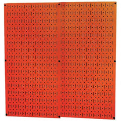 Wall Control - 32" Wide x 32" High Peg Board Storage Board - 2 Panels, Metal, Orange - Eagle Tool & Supply