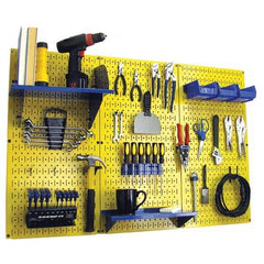 Wall Control - 48" Wide x 32" High Peg Board Kit - 3 Panels, Metal, Yellow/Blue - Eagle Tool & Supply