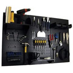 Wall Control - 48" Wide x 32" High Peg Board Kit - 3 Panels, Metal, Black - Eagle Tool & Supply