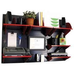 Wall Control - 48" Wide x 32" High Industrial Steel Tool Board System - 3 Panels, Metal, Black/Red - Eagle Tool & Supply