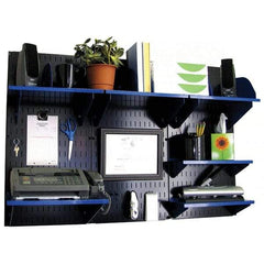 Wall Control - 48" Wide x 32" High Industrial Steel Tool Board System - 3 Panels, Metal, Black/Blue - Eagle Tool & Supply