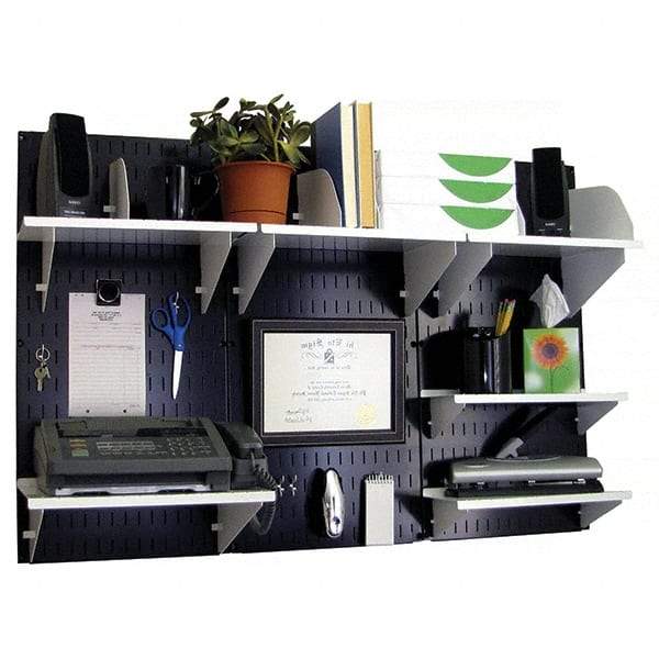 Wall Control - 48" Wide x 32" High Industrial Steel Tool Board System - 3 Panels, Metal, Black/White - Eagle Tool & Supply